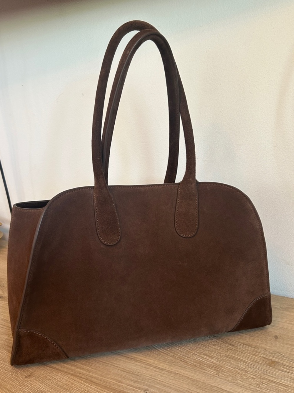 COS Brown Real Suede Shoulder-Handbag - Picture 4 of 10